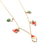 2021 Christmas  Golden Necklace for Women Metal Cute Pendant Short Chokers Necklaces  Accessories