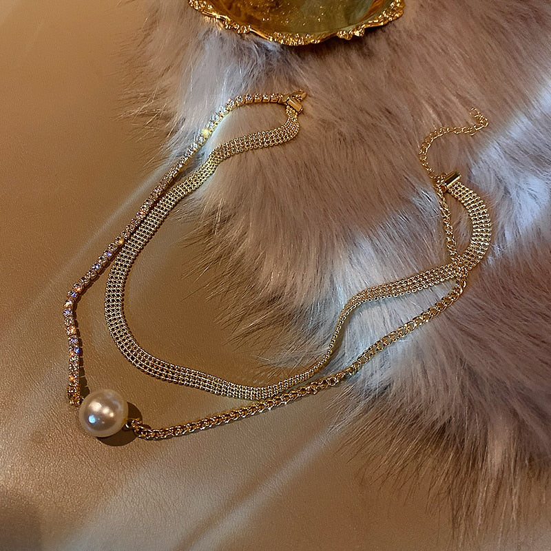 2021 Clavicle Chain Female  Design Gold Silver Color Necklaces French Romantic Style Chokers Prom Accessories