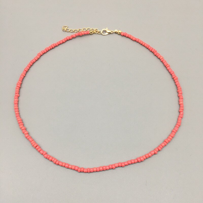 2021  Colorful Daisy Flowers Beaded Necklace Charm Statement Short Choker Necklace for Women Korea Summer Vacation Jewelry