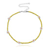 2021  Colorful Daisy Flowers Beaded Necklace Charm Statement Short Choker Necklace for Women Korea Summer Vacation Jewelry