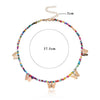 2021  Colorful Daisy Flowers Beaded Necklace Charm Statement Short Choker Necklace for Women Korea Summer Vacation Jewelry