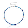 2021  Colorful Daisy Flowers Beaded Necklace Charm Statement Short Choker Necklace for Women Korea Summer Vacation Jewelry