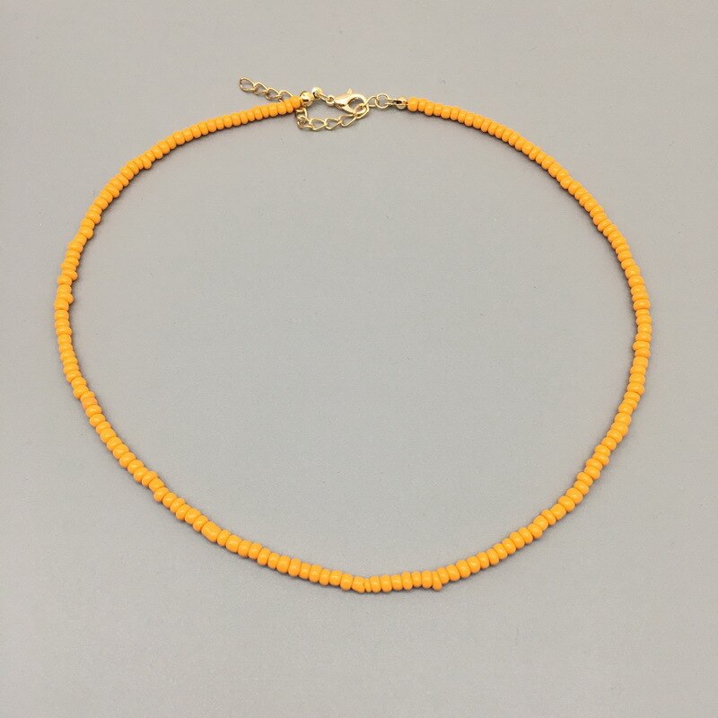 2021  Colorful Daisy Flowers Beaded Necklace Charm Statement Short Choker Necklace for Women Korea Summer Vacation Jewelry