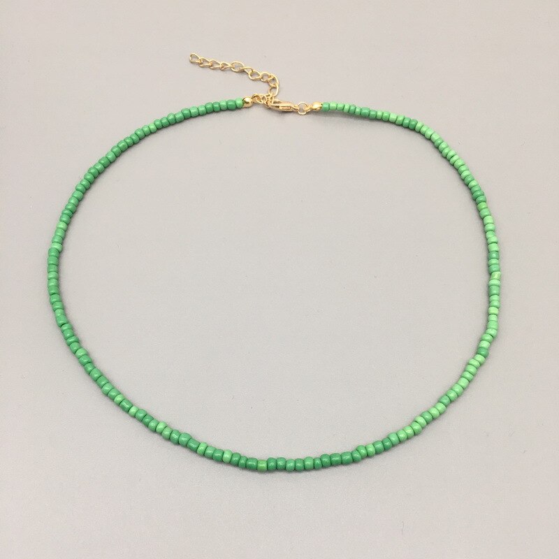 2021  Colorful Daisy Flowers Beaded Necklace Charm Statement Short Choker Necklace for Women Korea Summer Vacation Jewelry