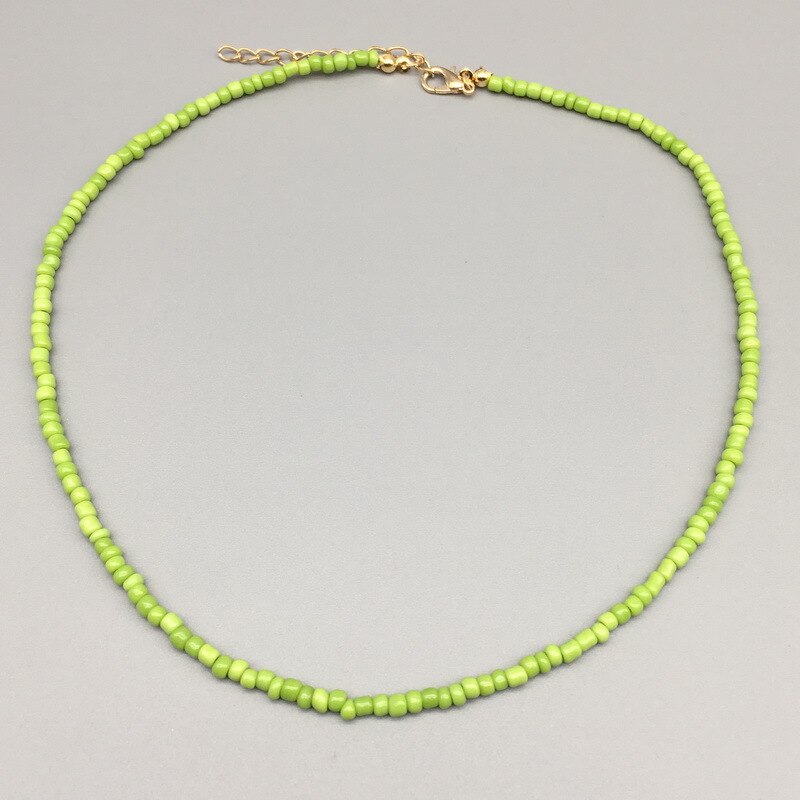 2021  Colorful Daisy Flowers Beaded Necklace Charm Statement Short Choker Necklace for Women Korea Summer Vacation Jewelry