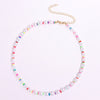 2021 Colorful Personality Pearl Necklace For Women Short Beaded Chain Necklaces Women&#39;s Party Charm Choker Jewelry