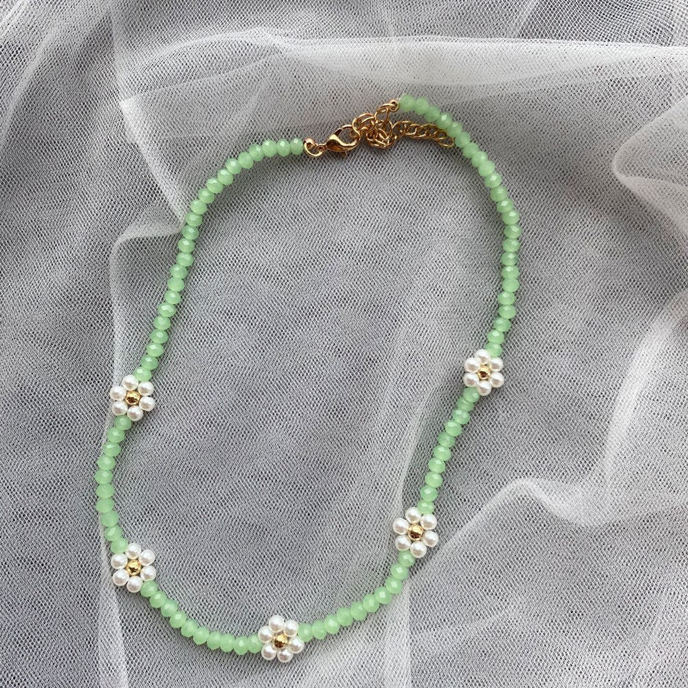 2021 Colorful Seed Beaded Necklace For Women Handmade Daisy Flower Beads Chokers Necklaces Boho Summer Jewelry