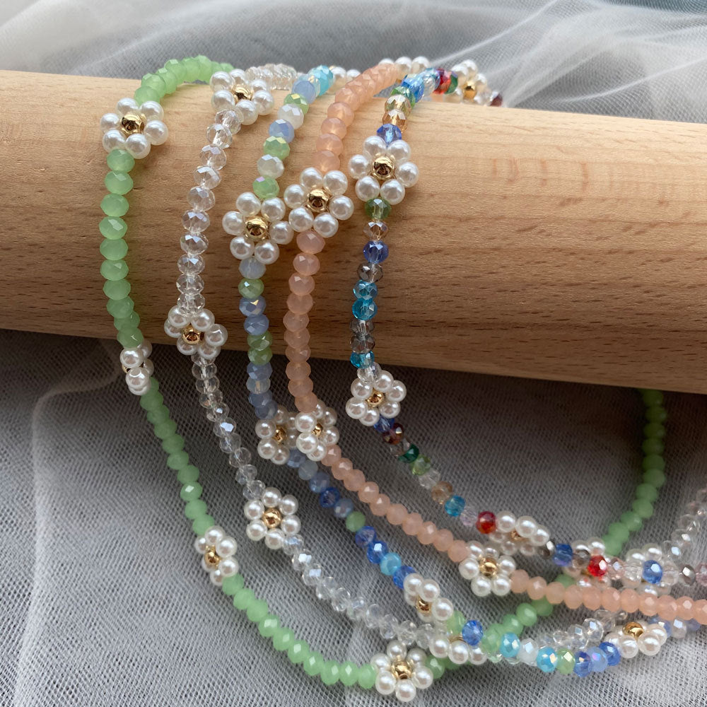 2021 Colorful Seed Beaded Necklace For Women Handmade Daisy Flower Beads Chokers Necklaces Boho Summer Jewelry