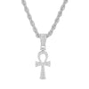 2021 Cross Alloy Pendant For Men Key of Life Egyptian Charm Necklace Hip Hop Jewelry Bling Iced Out Chain Crystal Ankh Gift