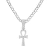 2021 Cross Alloy Pendant For Men Key of Life Egyptian Charm Necklace Hip Hop Jewelry Bling Iced Out Chain Crystal Ankh Gift