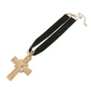 2021 Cross Necklace Alloy Choker Black Lint Charm Chain Oversized Pendant Torques Women Jewelry Gift