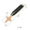 2021 Cross Necklace Alloy Choker Black Lint Charm Chain Oversized Pendant Torques Women Jewelry Gift