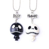 2022 Cute Black and White Skeleton Skull Pendant Necklace Friend Necklace Friendship Jewelry Gifts For kids Girls
