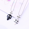 2022 Cute Black and White Skeleton Skull Pendant Necklace Friend Necklace Friendship Jewelry Gifts For kids Girls