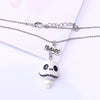 2022 Cute Black and White Skeleton Skull Pendant Necklace Friend Necklace Friendship Jewelry Gifts For kids Girls
