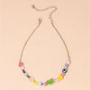 2021 Cute Heart Star Colorful Clavicle Chain Necklace For Women Girls Transparent Beaded Jewelry