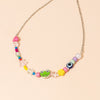 2021 Cute Heart Star Colorful Clavicle Chain Necklace For Women Girls Transparent Beaded Jewelry