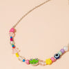2021 Cute Heart Star Colorful Clavicle Chain Necklace For Women Girls Transparent Beaded Jewelry