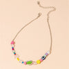 2021 Cute Heart Star Colorful Clavicle Chain Necklace For Women Girls Transparent Beaded Jewelry