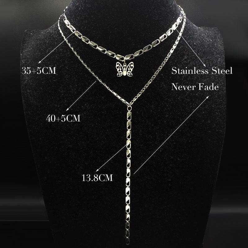 2022 Double Layer Mandala Stainless Steel Necklaces Women Jewelry Silver Color Choker Necklaces Jewelry Gift joyas N9103S02