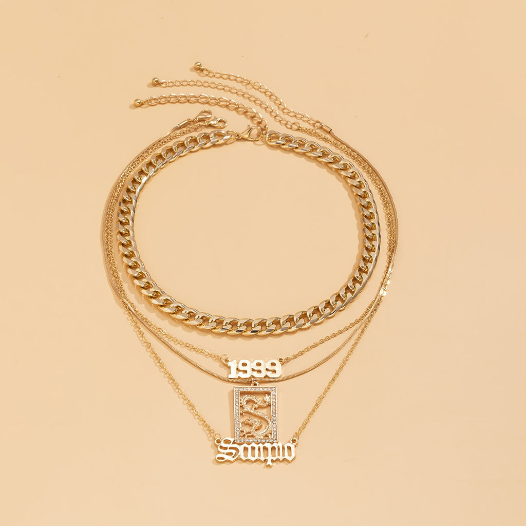 2021 Dragon Brand Necklace For Women Choker Neck Set Trend Retro Geometric Alphanumeric Hip Hop Gothic Jewelry Gifts