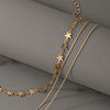 2021 Elegant  Choker Necklace Multilayers Solid Color Geometric Five-pointed Star Collarbone Chain for Gifts