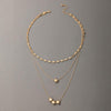 2021 Elegant  Choker Necklace Multilayers Solid Color Geometric Five-pointed Star Collarbone Chain for Gifts