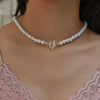 2021 Baroque Pearl Chain Necklace Women Collar Wedding Punk Toggle Clasp Circle Lariat Bead Choker Necklaces Jewelry
