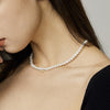 2021 Baroque Pearl Chain Necklace Women Collar Wedding Punk Toggle Clasp Circle Lariat Bead Choker Necklaces Jewelry