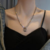 2021 Baroque Pearl Chain Necklace Women Collar Wedding Punk Toggle Clasp Circle Lariat Bead Choker Necklaces Jewelry