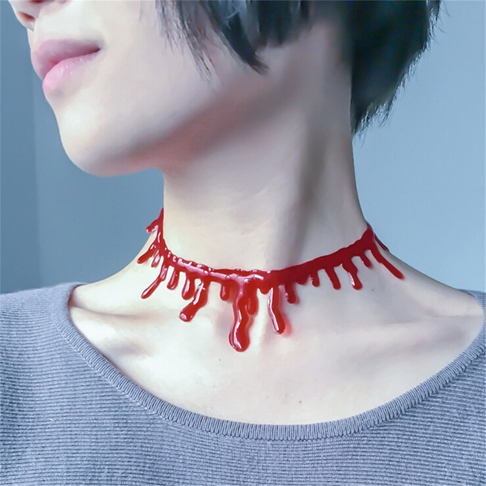 2021 Blood Choker Necklace Women Chokers Necklaces Halloween Gift  Women Men Horror Party Jewerly