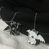 2021 Cartoon Necklace Black and White Night Evil Double Dragon Personality Hip Hop Couple Friends Gift Pendant