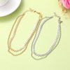 2021 Chain Choker Two Layers Necklaces Fishbone Airplane Shape Gold Color Necklace Flat Chain jewelry