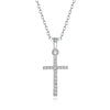 2021   Design Sense Asymmetric Cross Necklace European and American  Temperament Simple Pendant Clavicle Chain