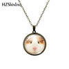 2022 Glass Cabochon guinea pig Kawaii Animal Pets Antique Retro Style Necklace Jewelry