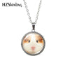 2022 Glass Cabochon guinea pig Kawaii Animal Pets Antique Retro Style Necklace Jewelry
