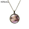 2022 Glass Cabochon guinea pig Kawaii Animal Pets Antique Retro Style Necklace Jewelry