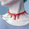 2021 Halloween Red Blood Choker Necklace For Women Scary Vampire Dark Cosplay Necklaces Gothic Jewelry Party Gift