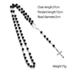2021 Handmade Round Glass Bead Catholic Rosary Quality Bead Cross Necklace Beads Cross Religious Pendants Necklace