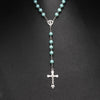 2021 Handmade Round Glass Bead Catholic Rosary Quality Bead Cross Necklace Beads Cross Religious Pendants Necklace