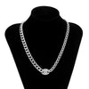 2021 Hip Hop Crystal Set Necklace Bracelet Women's Men's Miami Cuba Thick Necklace 2 Piece Set