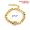 2021 Hip Hop Crystal Set Necklace Bracelet Women's Men's Miami Cuba Thick Necklace 2 Piece Set