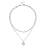 2021 Korean Wave Pearl Necklace Cute Double Chain Pendant Women Jewelry Girl Christmas Gift