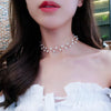 2021 Kpop Imitation Pearl Choker Necklace Cute Double Layer Chain Pendant For Women Jewelry Girl Gift