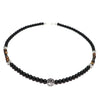 2021 Men Necklace Natural Black Stone Necklace Hombre Vintage Six Star Choker Necklace Tiger Eye Beads Necklace Gift