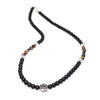 2021 Men Necklace Natural Black Stone Necklace Hombre Vintage Six Star Choker Necklace Tiger Eye Beads Necklace Gift