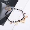2022 Queen Coin Charms Bracelet For Women Black Crystal Beads Silverly Rose Gold Engagement Jewelry Accessories