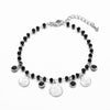2022 Queen Coin Charms Bracelet For Women Black Crystal Beads Silverly Rose Gold Engagement Jewelry Accessories