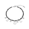 2022 Queen Coin Charms Bracelet For Women Black Crystal Beads Silverly Rose Gold Engagement Jewelry Accessories