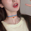2021 Rainbow Choker Necklace LGBT Promissory Gift Woven Fabric Collar Necklace Personal Information Accessories Gift